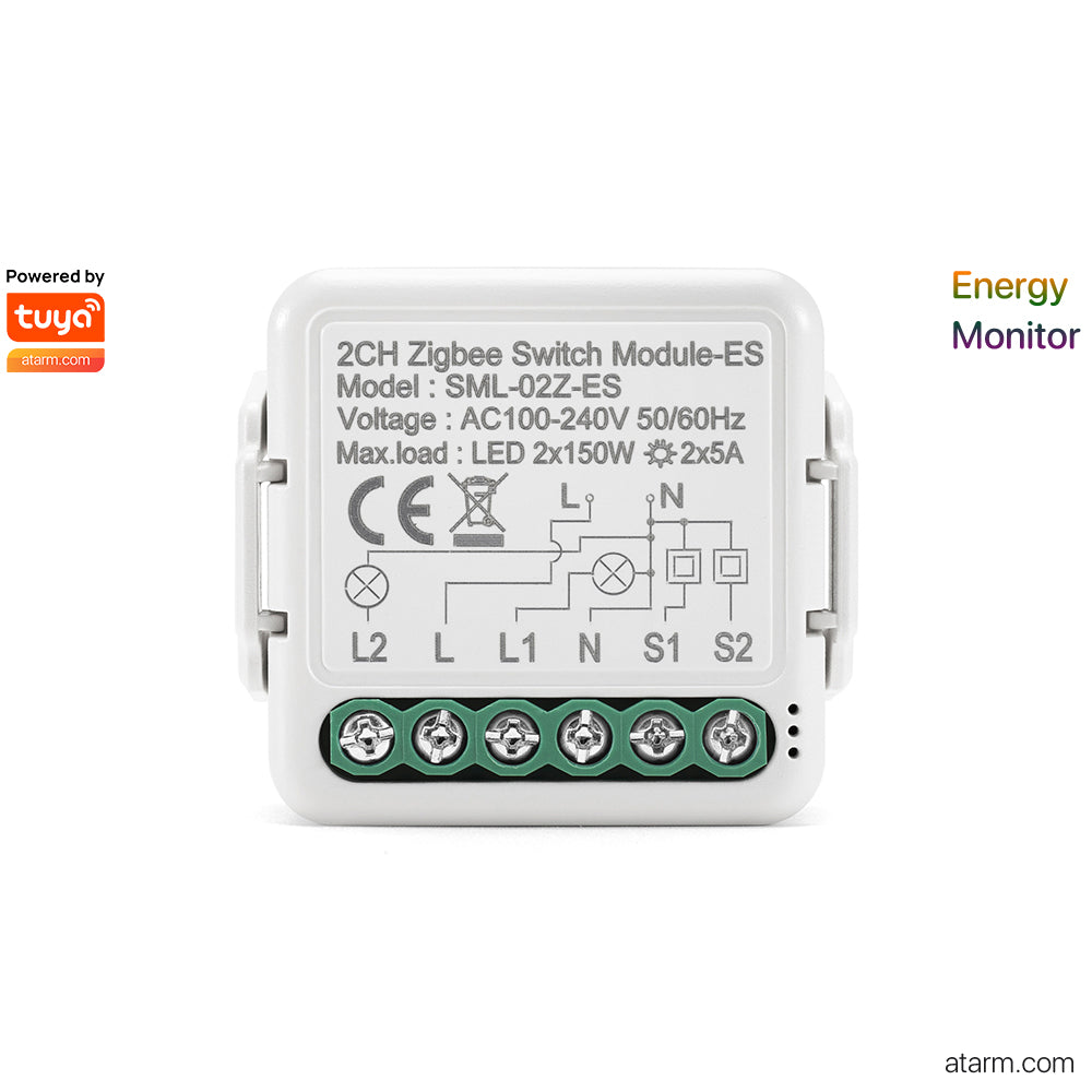 SML-02Z-ES 2CH Zigbee Switch Module - Energy Monitor